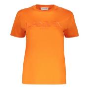 Geborduurd katoenen T-shirt Lanvin , Orange , Dames