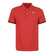 Contrast Polo Shirt K-Way , Red , Heren