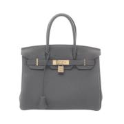 Pre-owned Leather handbags Hermès Vintage , Gray , Dames