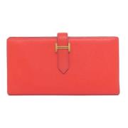 Pre-owned Leather wallets Hermès Vintage , Red , Dames