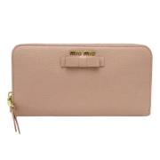 Pre-owned Leather wallets Miu Miu Pre-owned , Pink , Dames