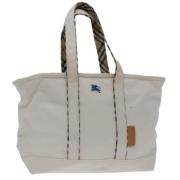 Pre-owned Canvas handbags Burberry Vintage , White , Dames