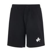 D2 Leaf Jersey shorts Dsquared2 , Black , Heren