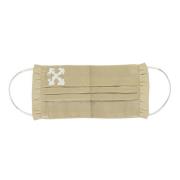 Logo Print Katoenen Masker Off White , Beige , Dames