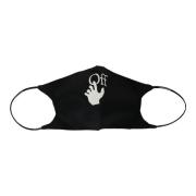 Logo Print Katoenen Masker Off White , Black , Heren