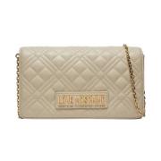 Gewatteerde Pu Handtas in Ivoor Love Moschino , Beige , Dames