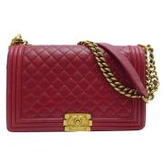 Pre-owned Leather chanel-bags Chanel Vintage , Red , Dames