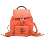 Pre-owned Leather gucci-bags Gucci Vintage , Orange , Dames