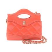 Pre-owned Leather chanel-bags Chanel Vintage , Orange , Dames