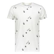 Logo Print Katoenen T-shirt Off White , White , Heren