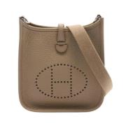 Pre-owned Leather shoulder-bags Hermès Vintage , Beige , Dames