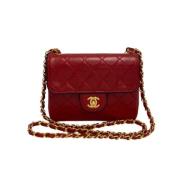 Pre-owned Leather chanel-bags Chanel Vintage , Red , Dames