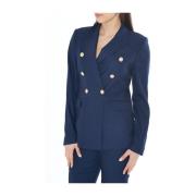 Blauwe Dames Blazer Dubbel-Breasted Design YES ZEE , Blue , Dames