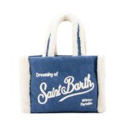 Handtas met sherpa-details MC2 Saint Barth , Blue , Dames