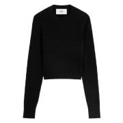 Pointelle Sweater Ami Paris , Black , Dames