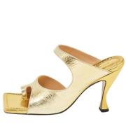 Pre-owned Leather sandals Bottega Veneta Vintage , Yellow , Dames