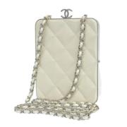 Pre-owned Leather chanel-bags Chanel Vintage , White , Dames