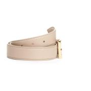 Beige Riem met Vierkante Gouden Gesp Orciani , Beige , Dames