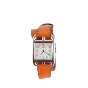 Pre-owned Leather watches Hermès Vintage , Orange , Dames