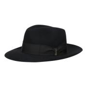 Vilten Breedgerande Hoed Borsalino , Black , Heren