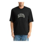 Gestreept Multicolor Logo T-shirt Barrow , Black , Heren