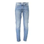 Moderne Slim Taper Gewassen Denim Jeans Calvin Klein , Blue , Heren