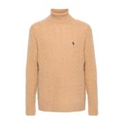 Beige Wollen Coltrui met Logo Polo Ralph Lauren , Beige , Heren