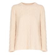 Beige Kasjmier Wol Trui Vrouwen Kangra , Beige , Dames