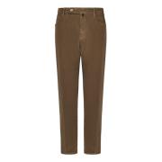 Bruine Slim Fit Broek met Logo Incotex , Brown , Heren