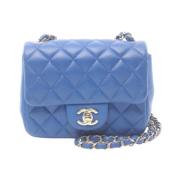 Pre-owned Leather chanel-bags Chanel Vintage , Blue , Dames