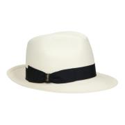 Kleurrijke Panama Hoed met Medium Rand Borsalino , White , Dames