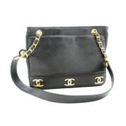 Pre-owned Leather chanel-bags Chanel Vintage , Black , Dames