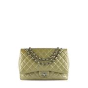 Pre-owned Leather chanel-bags Chanel Vintage , Green , Dames