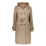 Logo Jacquard Gewatteerde Trenchcoat Herno , Beige , Dames