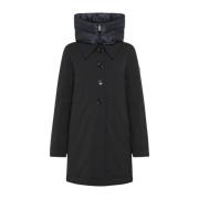 Zwarte Parka Jas met Capuchon Peuterey , Black , Dames