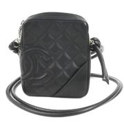 Pre-owned Leather chanel-bags Chanel Vintage , Black , Dames