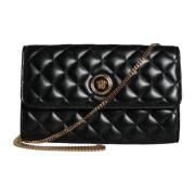 Gewatteerde Leren Crossbody Tas in Zwart Versace , Black , Dames