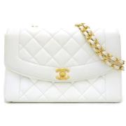 Pre-owned Leather chanel-bags Chanel Vintage , White , Dames