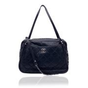 Pre-owned Leather chanel-bags Chanel Vintage , Blue , Dames