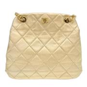 Pre-owned Leather chanel-bags Chanel Vintage , Yellow , Dames