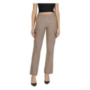 Beige Broek met Zijzakken Herfst/Winter Vila , Beige , Dames