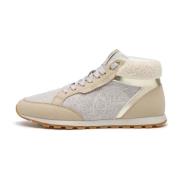 Sneakers in eco suede and fabric Plume Mid. Candice Cooper , Gray , Da...