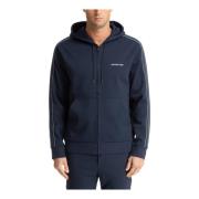 Plain Hoodie met Trekkoord en Rits Michael Kors , Blue , Heren