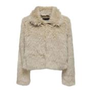 Beige Reverskraag Jas Herfst/Winter Only , Beige , Dames