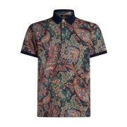 Casual Katoenen T-Shirt in Blauw Etro , Multicolor , Heren