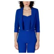 Blauwe Blazer met Lange Mouwen en Revers Rinascimento , Blue , Dames