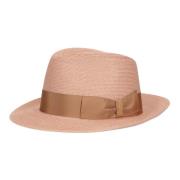 Edward Gevlochten Hennep Panama Hoed Borsalino , Brown , Heren