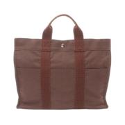 Pre-owned Canvas handbags Hermès Vintage , Brown , Dames