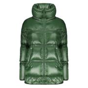 Ganzendons Asymmetrische Rits Jas Herno , Green , Dames