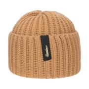 Geribbelde Wollen Beanie Muts Borsalino , Brown , Unisex